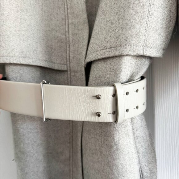 Helmut Lang grey belted coat, size Small - Picture 6 of 8